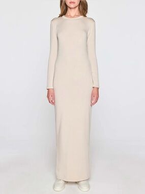 BleuSalt The Long Sleeve Crew Maxi Dress in Stone Size 2/Medium $240
